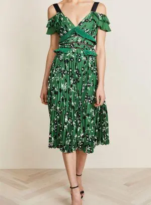 Uzun Tasarım Yeşil Elbise (M Beden)