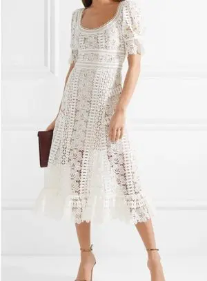 Yeni Sezon Uzun Beyaz Tasarım Elbise (S Beden)
